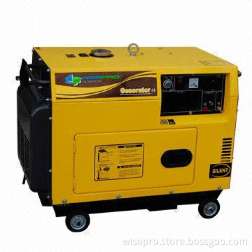Portable silent diesel generator, 5kW, 5,000W, CE-, GS-, EPA-certified, low fuel consumption